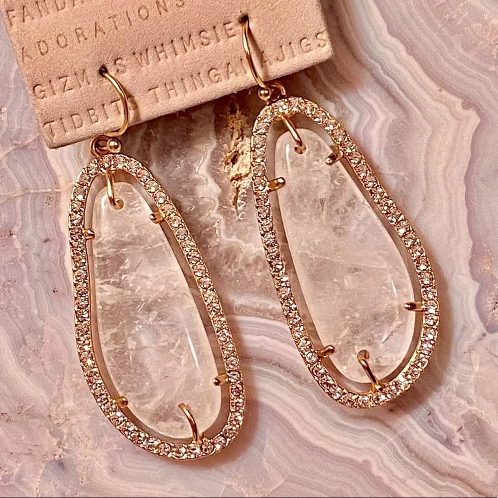 NWT Anthropologie Sohla Moonstone Crystal Earrings - Picture 11 of 14